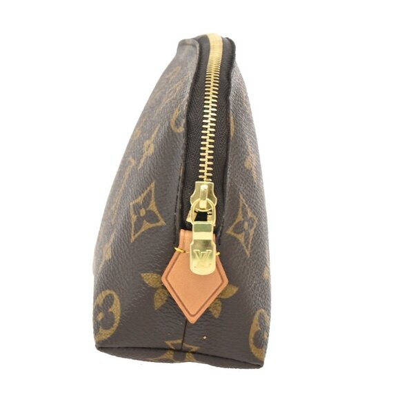 LOUIS VUITTON Pochette Cosmetic Pouch Monogram Leather Brown BN - Picture 2 of 14